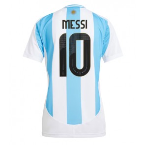 Billiga Argentina Lionel Messi #10 Hemmatröja Dam Copa America 2024 Kortärmad